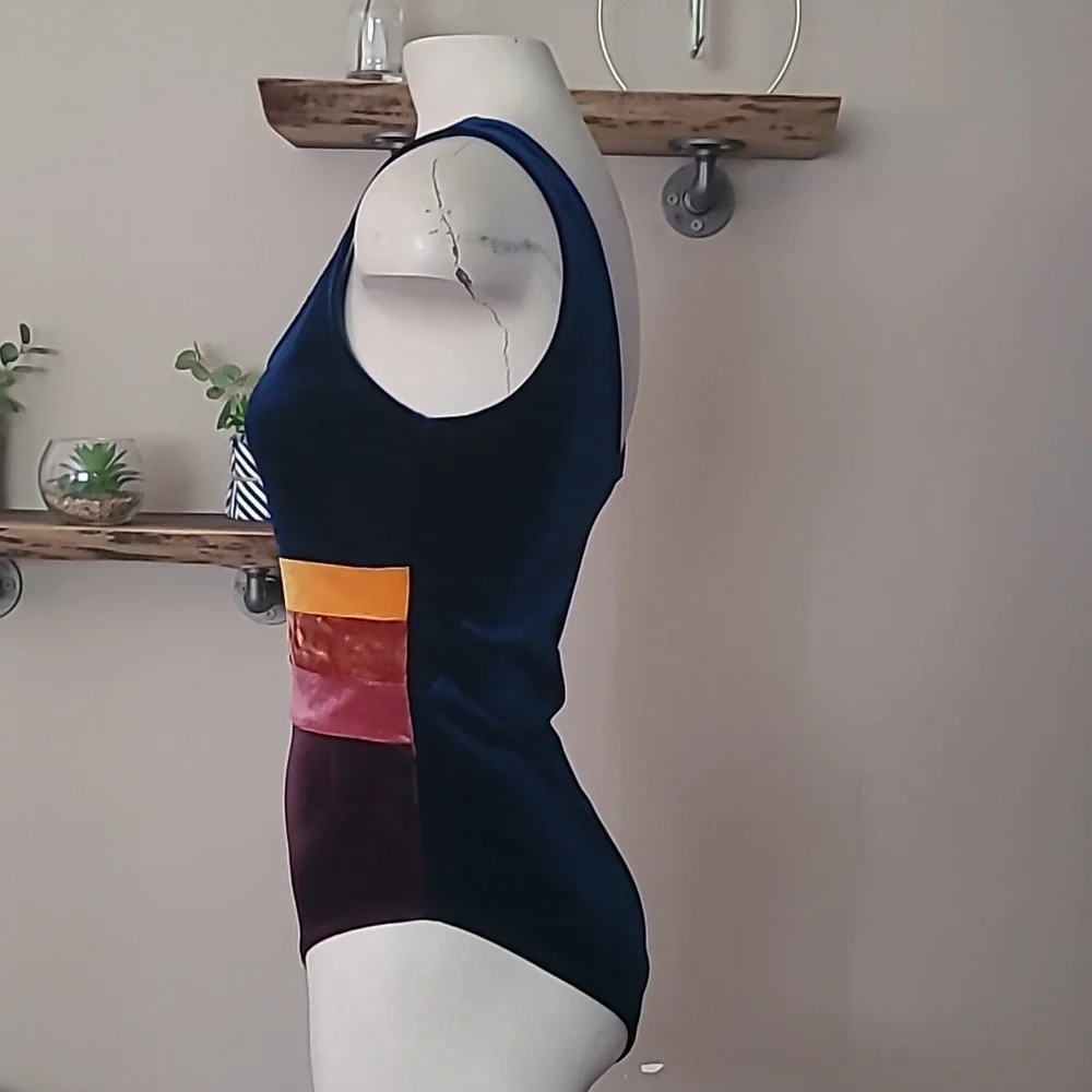 F21 Velvet Multicolored Bodysuit - Picture 3 of 8